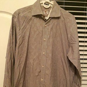Mens XL Bugatchi Long Sleeve Brown Buttonup